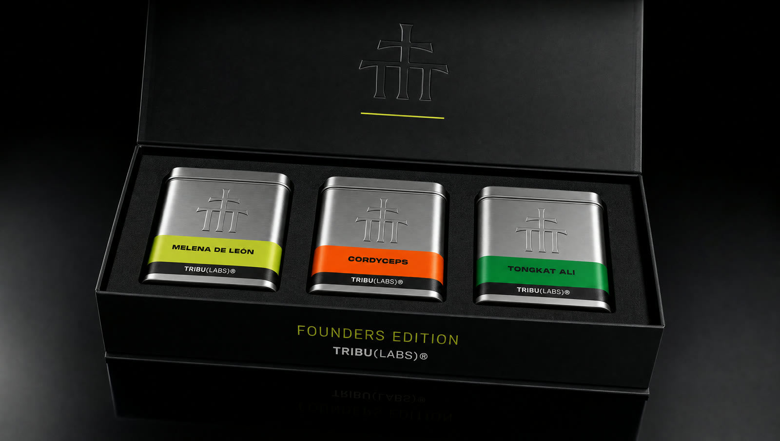 Caja TRIBU Founders Edition con las 3 latas